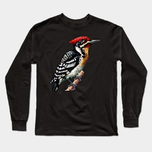 Pixelated Woodpecker Artistry Long Sleeve T-Shirt